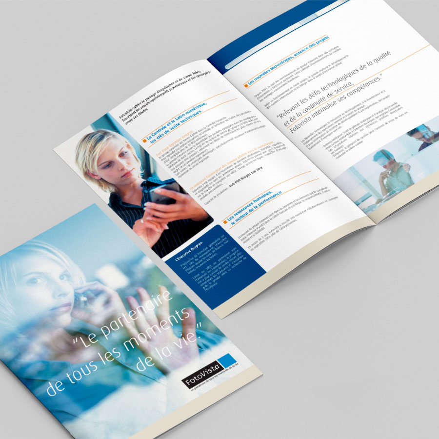 Conception et mise en page de la plaquette institutionnelle du groupe Fotovista